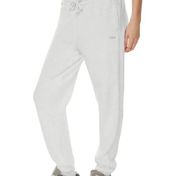 Aritzia TNA Sweatfleece Cozy Fleece Boyfriend Fit White Sweatpants - Picture 1 of 7